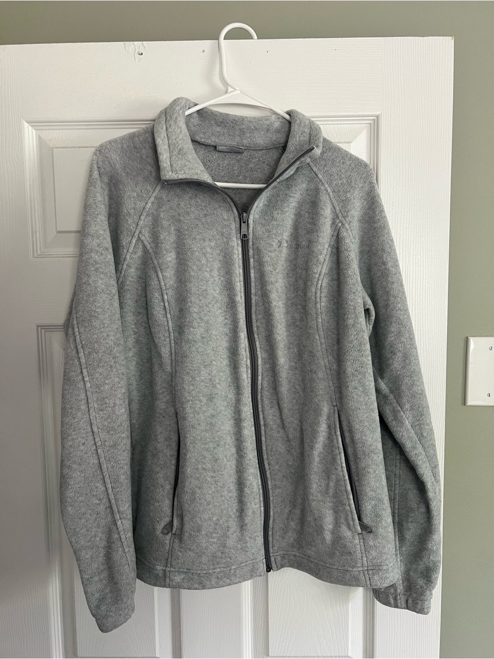 Colombia Light Gray Full-Zip Fleece Jacket